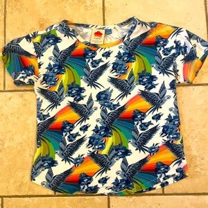 Farm Rio parrot print rainbow size small